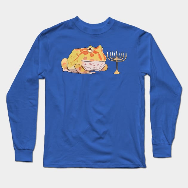 Menorah Frog Long Sleeve T-Shirt by josierichey